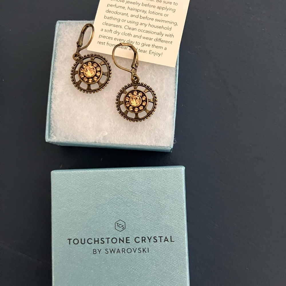 Touchstone Crystal Gold Earrings
